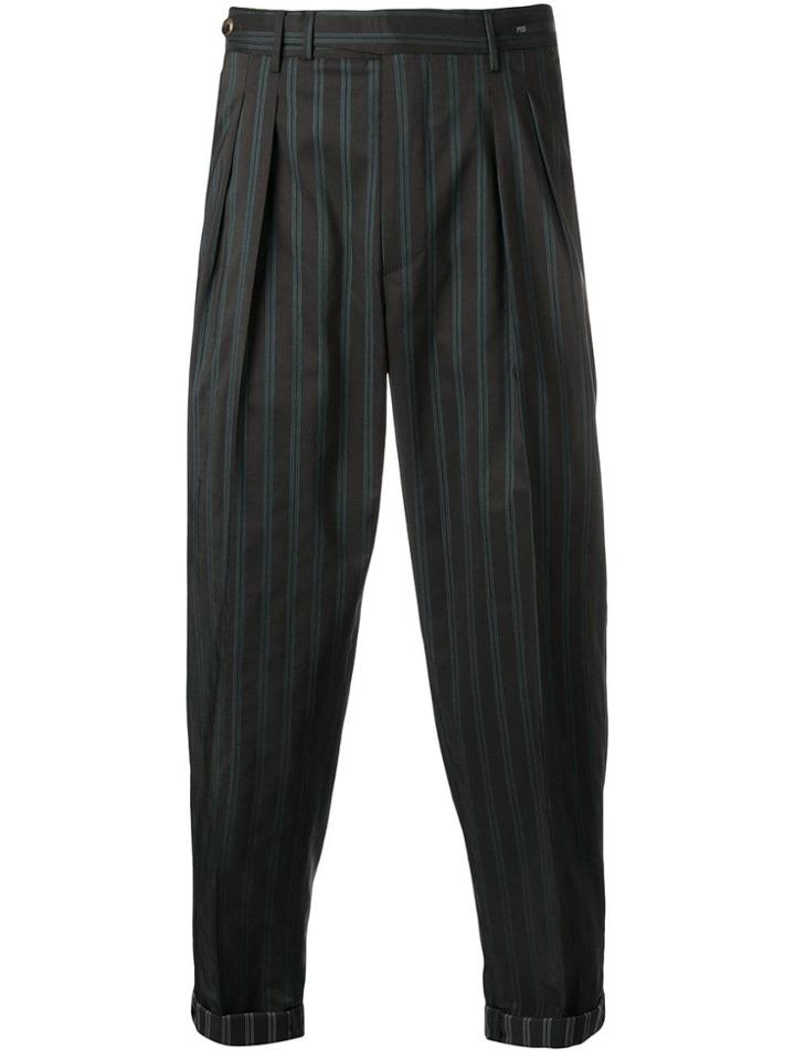 Pt01 Striped Tapered Trousers - Brown