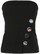 Christopher Esber Asymmetric Clay Button Strapless Top - Black