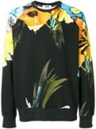 Msgm Floral Print Sweatshirt - Black