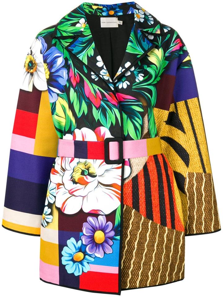 Mary Katrantzou Patchwork Belted Coat - Yellow