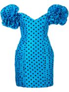 Bambah - Polka Mini Dress - Women - Silk - 14, Blue, Silk