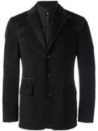 Corneliani Zipped Inset Blazer, Men's, Size: 52, Brown, Polyester/cupro