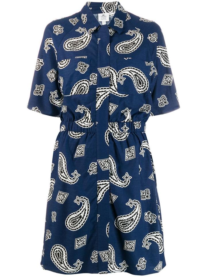 Lacoste Live Paisley Print Shirt Dress - Blue