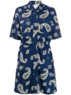 Lacoste Live Paisley Print Shirt Dress - Blue
