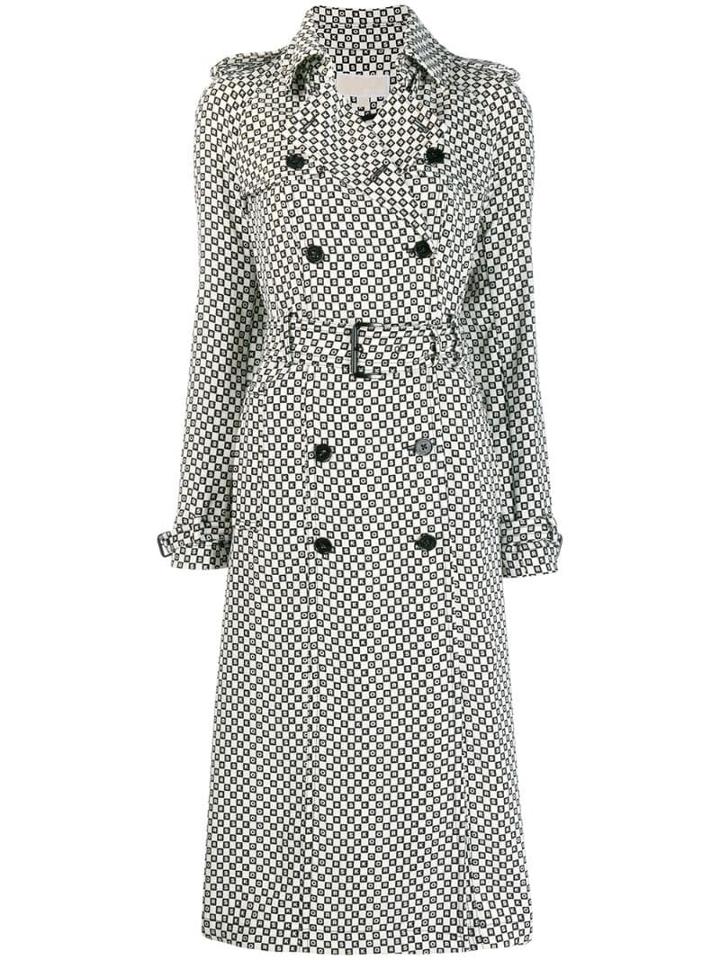 Michael Michael Kors All-over Logo Trench Coat - White