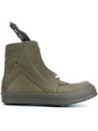 Rick Owens Geobasket Hi-top Sneakers, Men's, Size: 40.5, Green, Leather/rubber