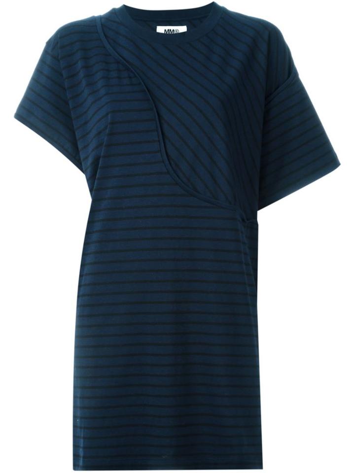 Mm6 Maison Margiela Asymmetric Stripe T-shirt Dress