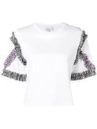 3.1 Phillip Lim Gingham Sleeve T-shirt - White