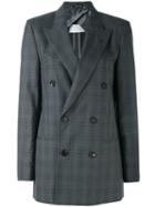 Maison Margiela - Checked Double Breasted Jacket - Women - Viscose/wool - 40, Grey, Viscose/wool