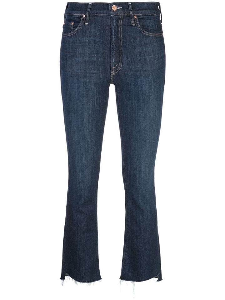 Mother Straight Cropped Jeans - Blue