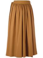 Lemaire Pleated Skirt, Women's, Size: Large, Brown, Cotton