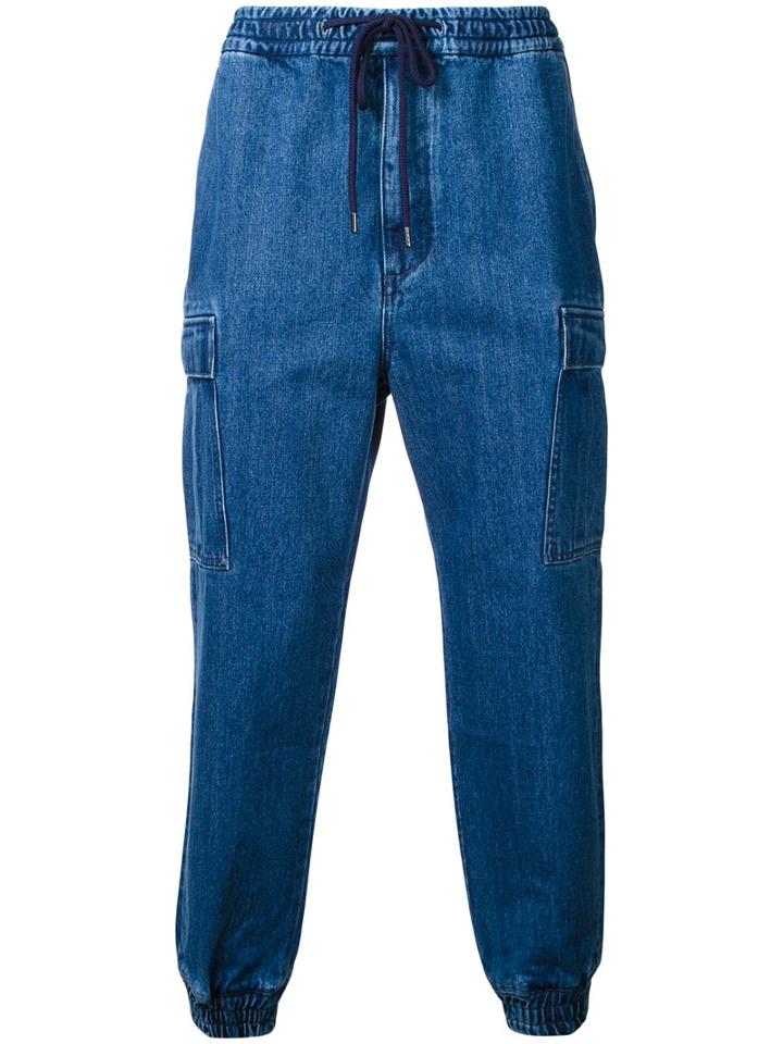 Monkey Time Gathered Ankle Trousers, Men's, Size: Xl, Blue, Cotton