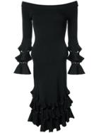 Jonathan Simkhai Off Shoulder Ruffled Dress - Black