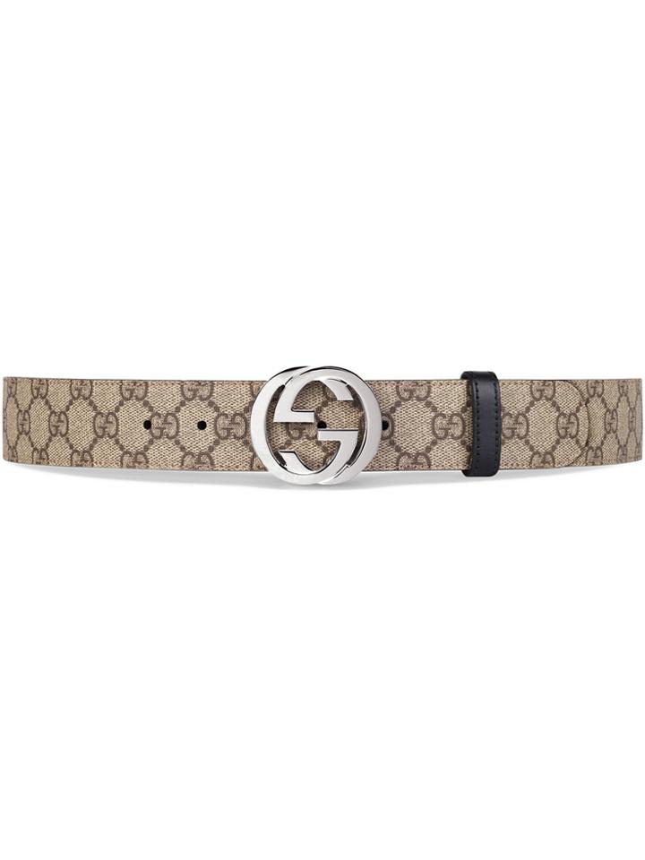 Gucci Reversible Gg Supreme Belt - Brown
