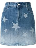 Stella Mccartney Star Print Denim Skirt - Blue