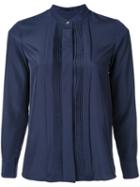 Estnation Pleated Front Shirt, Women's, Size: 36, Blue, Polyester