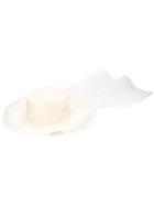Federica Moretti Frayed-edge Hat - White
