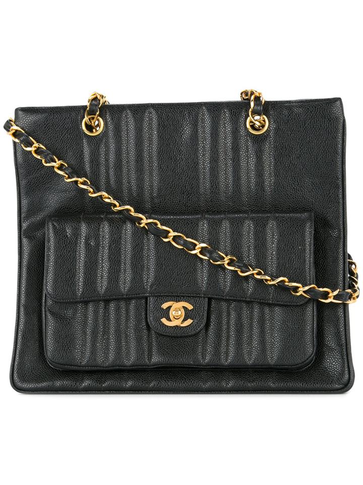 Chanel Vintage Mademoiselle Cc Shoulder Bag - Black