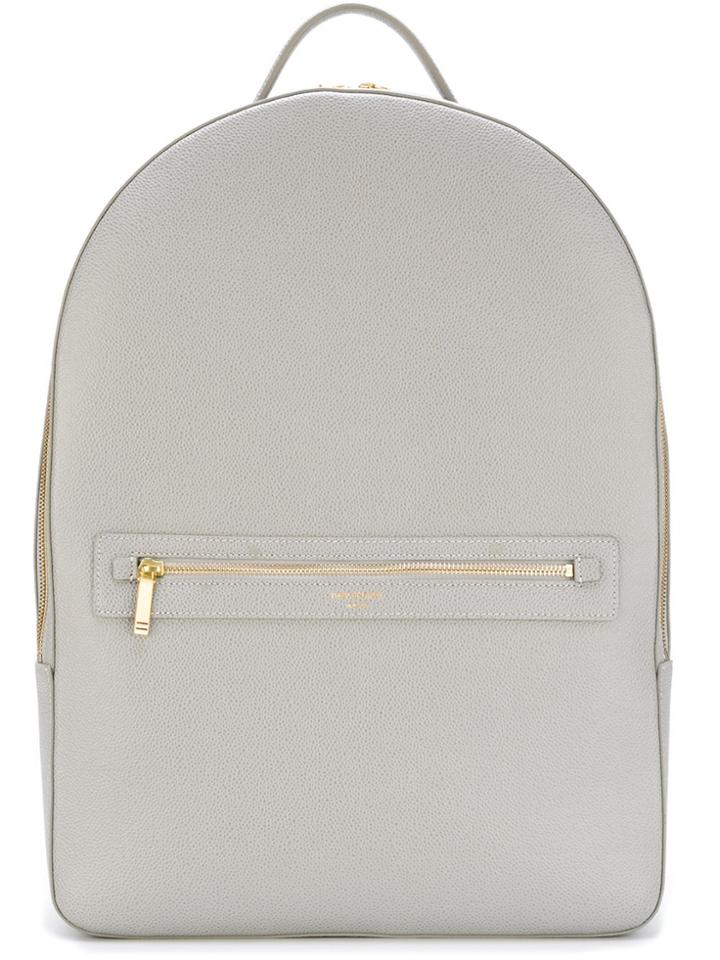 Thom Browne Classic Backpack In Grey Pebble Grain