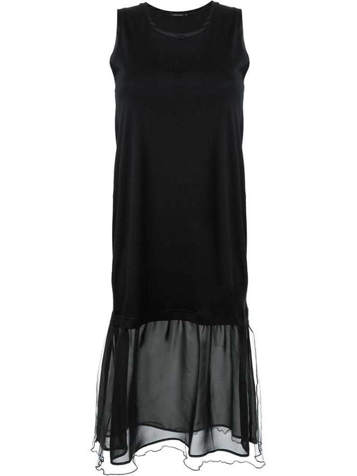 Loveless Flounce Hem Dress, Women's, Size: 34, Black, Cotton