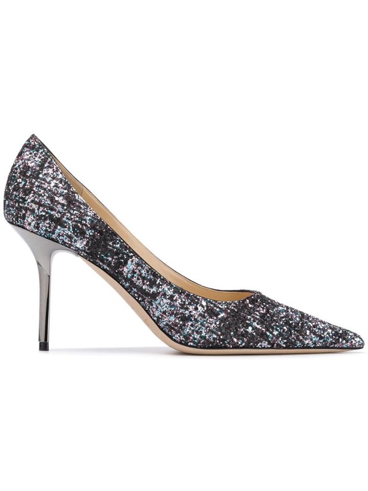Jimmy Choo Love 85 Glitter Pumps - Black