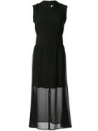 Ck Calvin Klein Layered Georgette Dress - Black