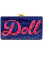 Edie Parker 'doll' Box Clutch, Women's, Blue, Acrylic