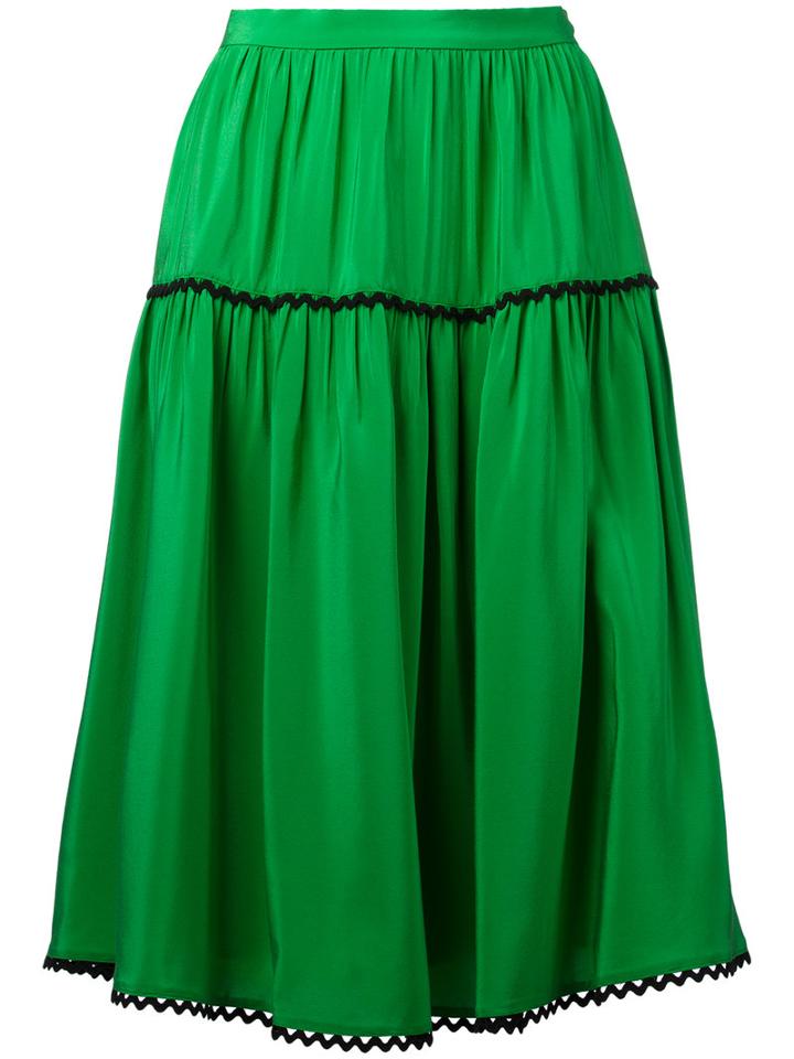 Kenzo - A-line Skirt - Women - Silk - 42, Women's, Green, Silk
