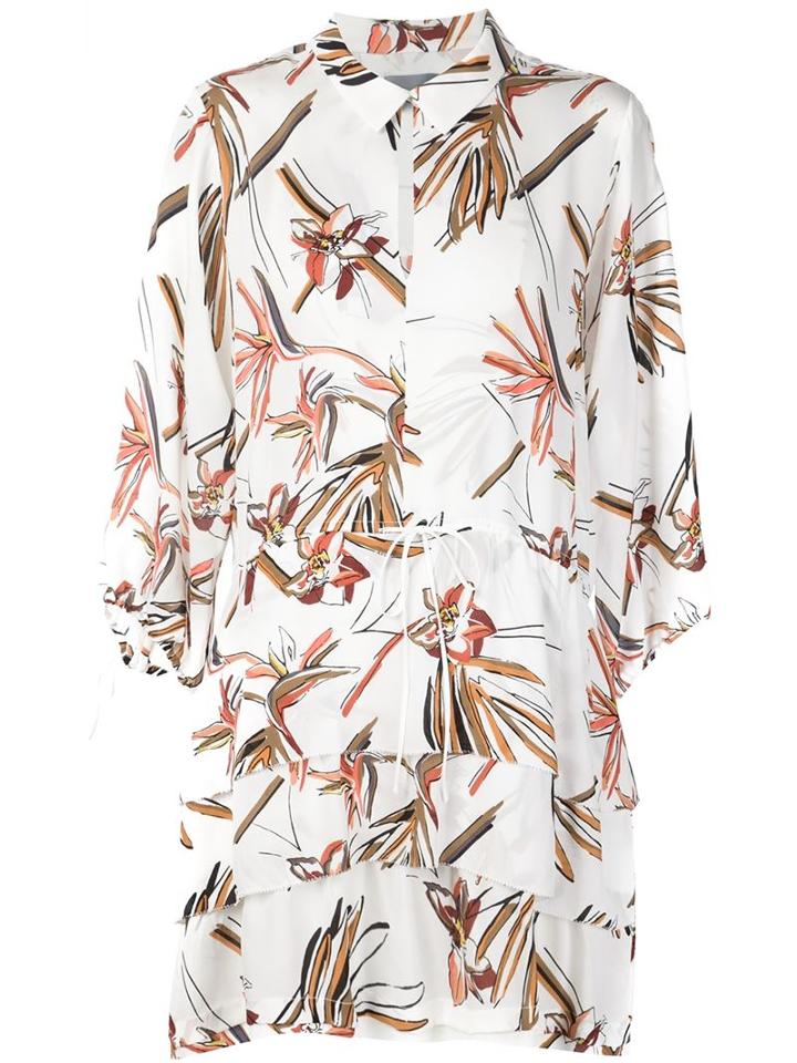 Maiyet Floral Print Drawstring Shirt Dress