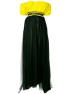 Msgm Off-the-shoulder Layered Dress - Yellow & Orange