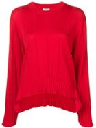Kenzo Pleated Knit Jumper - Red