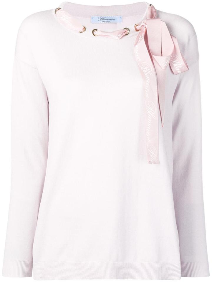 Blumarine Scarf Neck Top - Purple