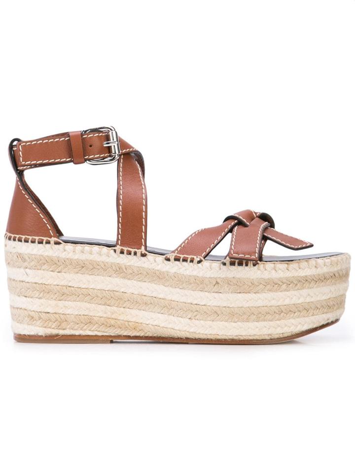 Loewe Striped Platform Sandals - Brown