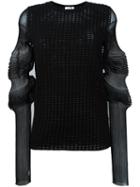 J.w.anderson Sleeve Detail Blouse, Women's, Size: 8, Black, Cotton/polyamide/polyester/spandex/elastane