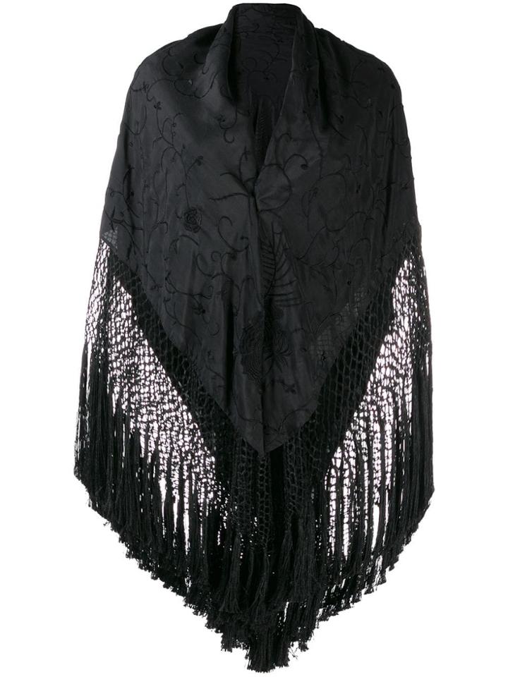 Forte Forte Fringed Cape Scarf - Black