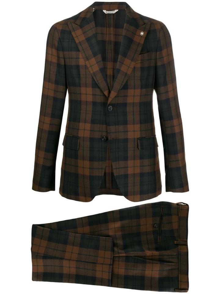 Manuel Ritz Tartan Two-piece Suit - Brown