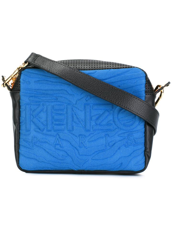 Kenzo Kombo Crossbody Bag, Women's, Blue, Nylon/cotton/leather