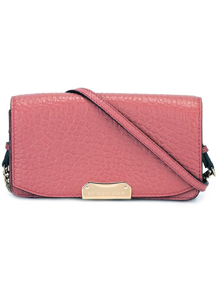 Burberry Grained Leather Crossbody Bag, Women's, Pink/purple