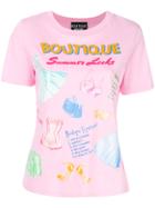 Boutique Moschino Summer Looks Graphic T-shirt - Pink & Purple