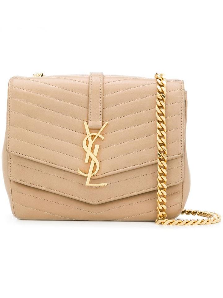 Saint Laurent Camel Small Sulpice Shoulder Bag - Neutrals