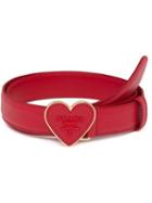 Prada Heart Logo Plaque Belt - Red