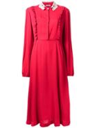 Vivetta Ruffled Detail Dress, Women's, Size: 42, Red, Viscose