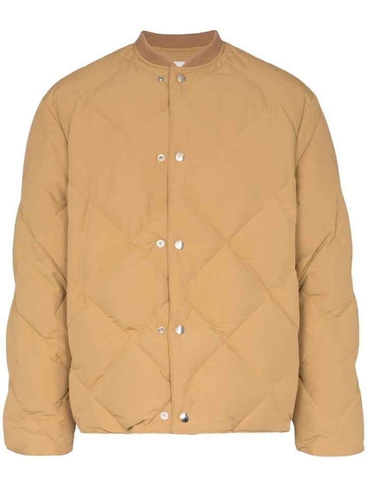 Jil Sander Insulator Quilted Bomber Jacket - Brown