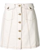 Versace Jeans Buttoned A-line Skirt - White