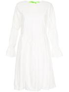 Shrimps Peggy Embroidered Puff Sleeve Dress - White