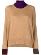 Marni Contrast Trim Knitted Jumper - Brown