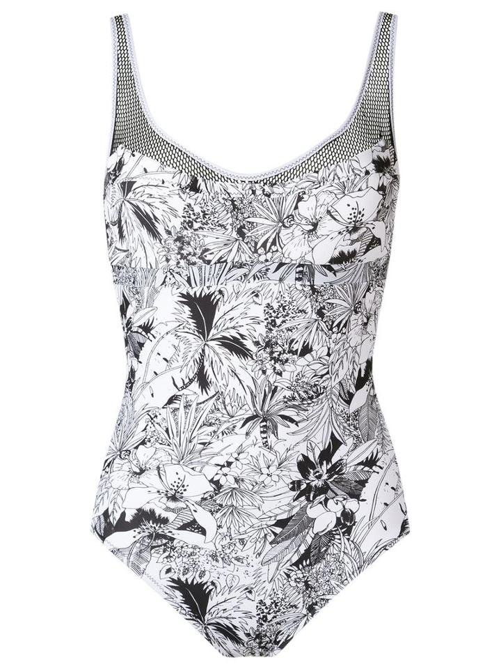 Amir Slama Printed Swimsuit, Women's, Size: Medium, Black, Elastodiene