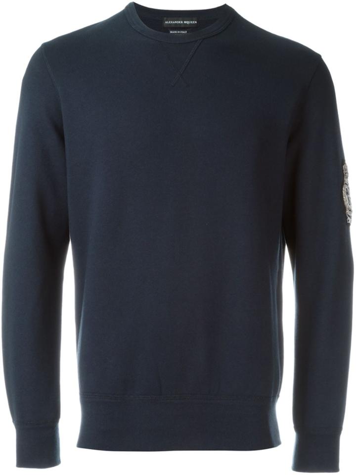 Alexander Mcqueen Skull Badge Sweatshirt - Blue