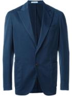 Boglioli Classic Casual Blazer, Men's, Size: 48, Blue, Silk/cotton/spandex/elastane