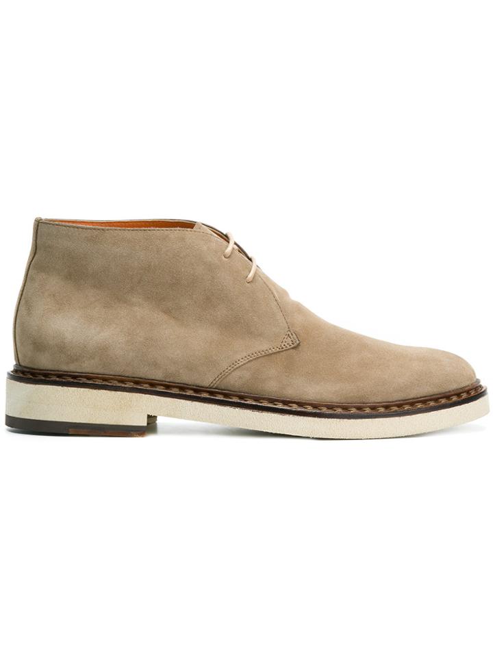 Santoni Tie Ankle Boots - Nude & Neutrals